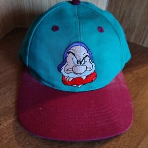 Disney Vintage Grumpy Ball Cap Snow White Seven Dwarfs Snapback Youth flat bill